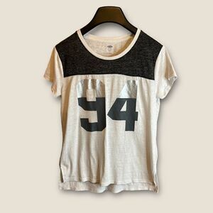 5 for $25🔥Old Navy White Linen Blend Football T-Shirt XL (14)
